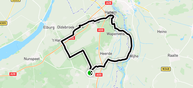 Ride image for Route 7: 54 Km Epe-Harde-t Loo-Wezep-Hattem-Leemcule-Veessen-Epe