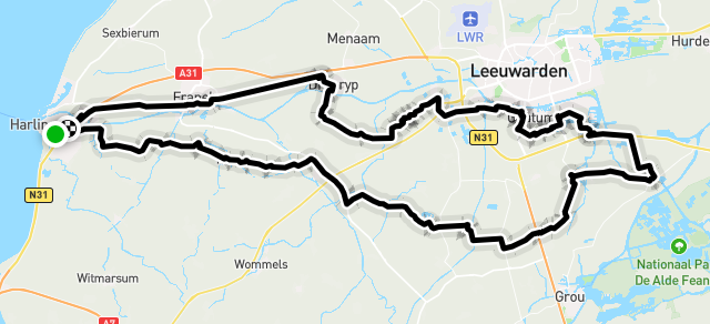 Ride image for Route: 85,5 km Harlingen Fietsrit Ouweseun