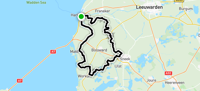 Ride image for Route: 87,2 km Harlingen Fietsrit