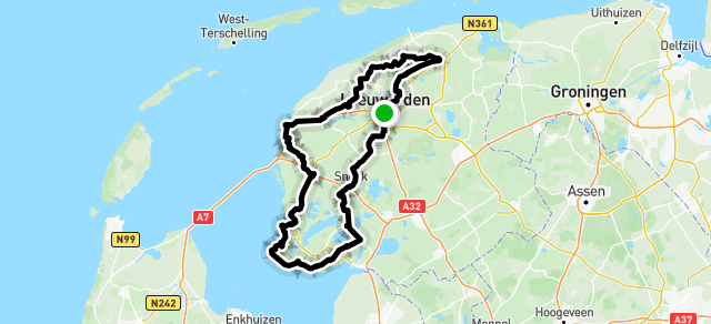 11-Steden doorfietsroute 206 km