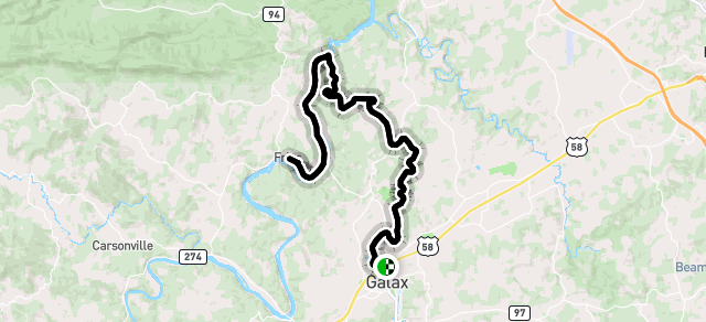 Ride image for Galax - Fries  Out & Back