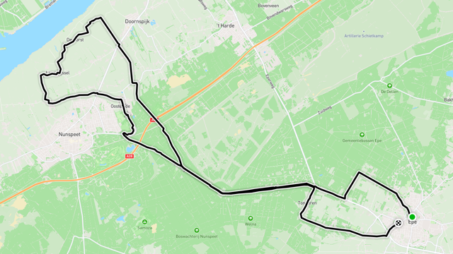 Ride image for Route 48a Erik 43 Km Epe-Nunspeet-Doornspijk-Epe