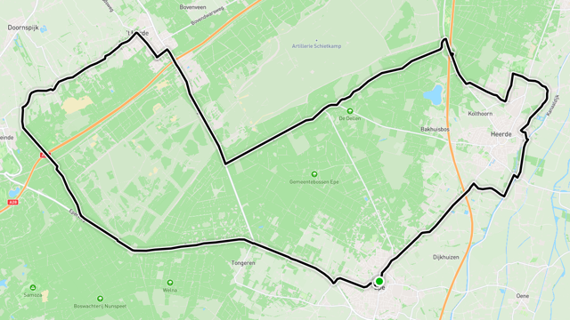Ride image for Route 57    47 Km Epe-Heerde-'t Harde-Scheepsbel-Epe